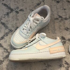 Nike Air Force 1 Shadow in Mint and Peach